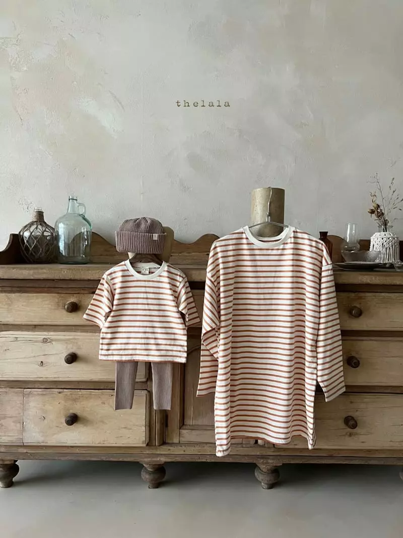 Lala - Korean Children Fashion - #kidsshorts - Tin Stripes Tee with Mom - 7