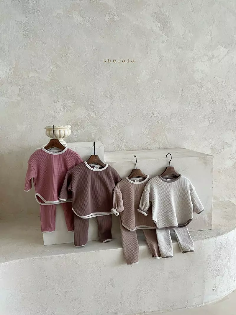 Lala - Korean Children Fashion - #littlefashionista - Croiffle Top Bottom Set - 12