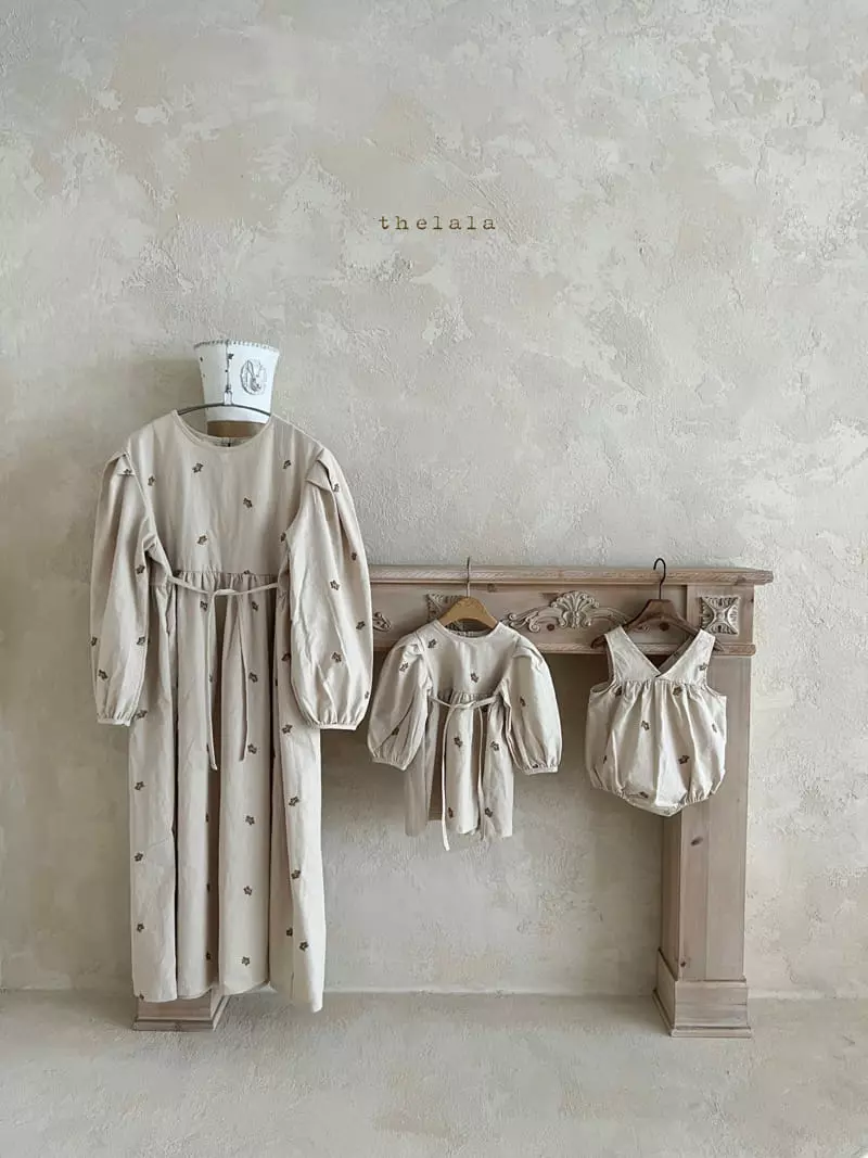 Lala - Korean Children Fashion - #minifashionista - Ann Embroidery One-piece with Mom - 2