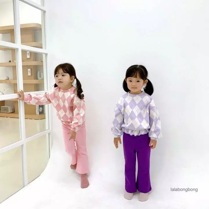 Lalabongbong - Korean Children Fashion - #childofig - Argyle Top Bottom Set - 5
