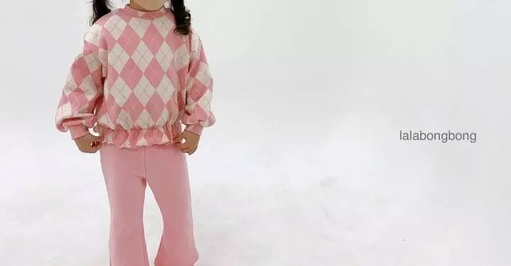 Lalabongbong - Korean Children Fashion - #childrensboutique - Argyle Top Bottom Set - 6