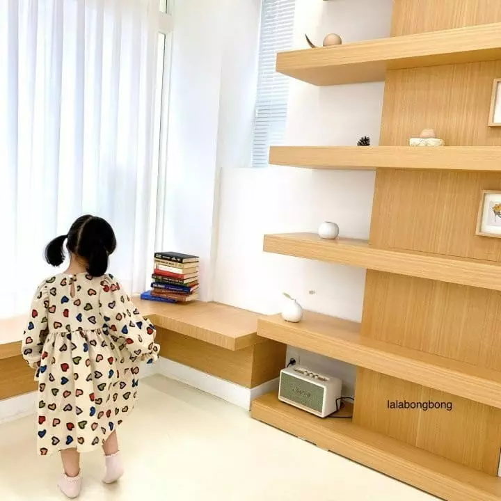 Lalabongbong - Korean Children Fashion - #kidsshorts - Collar Heart One-piece - 10