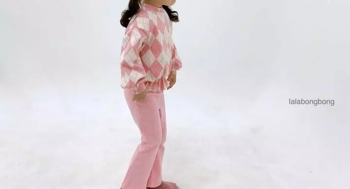 Lalabongbong - Korean Children Fashion - #minifashionista - Argyle Top Bottom Set - 2