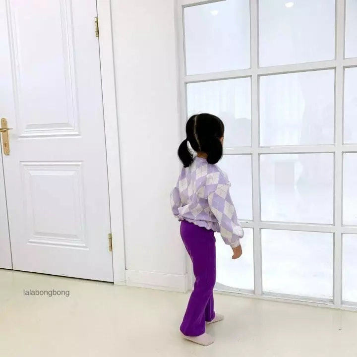 Lalabongbong - Korean Children Fashion - #prettylittlegirls - Argyle Top Bottom Set - 3