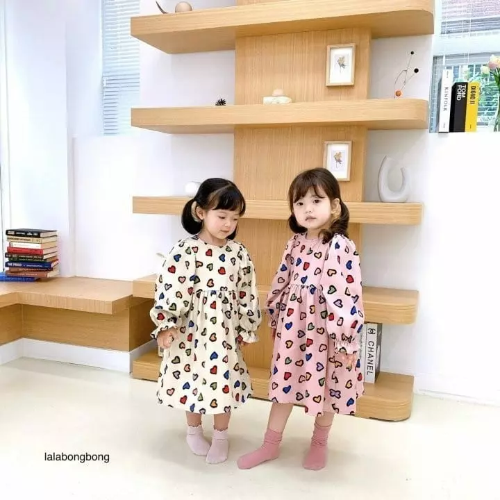 Lalabongbong - Korean Children Fashion - #toddlerclothing - Collar Heart One-piece - 4