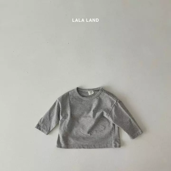 Lalaland - Korean Baby Fashion - #babyclothing - Bebe Small Stripes Tee - 12
