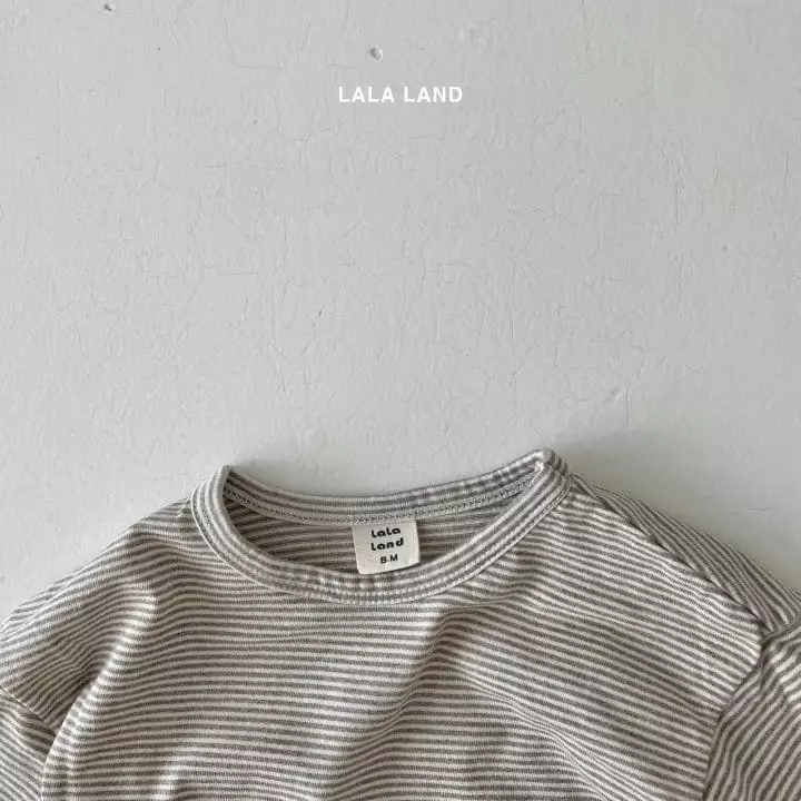 Lalaland - Korean Baby Fashion - #babyootd - Bebe Small Stripes Tee - 3