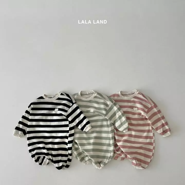 Lalaland - Korean Baby Fashion - #babywear - Bebe Puppy Stripes Bodysuit