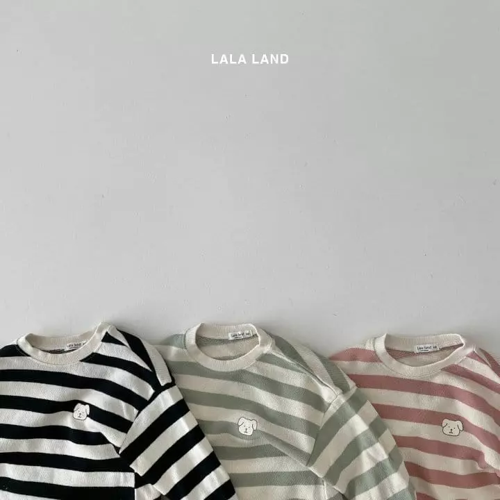 Lalaland - Korean Baby Fashion - #onlinebabyshop - Bebe Puppy Stripes Bodysuit - 3