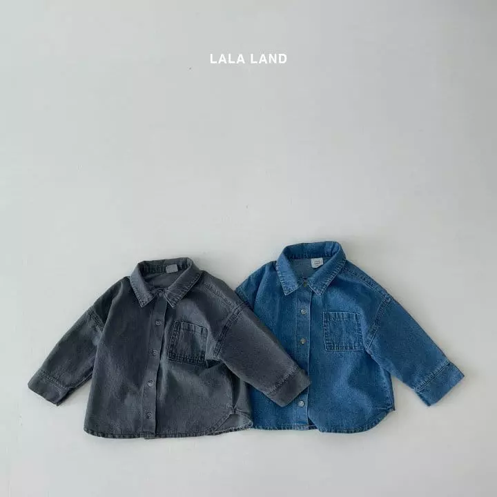 Lalaland - Korean Children Fashion - #fashionkids - Lala Denim Shirt - 2