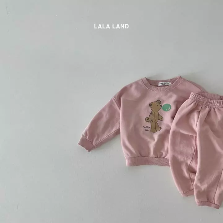 Lalaland - Korean Children Fashion - #fashionkids - Balloon Gum Top Bottom Set - 5