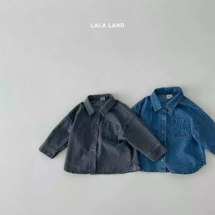 Lalaland - Korean Children Fashion - #kidsshorts - Lala Denim Shirt - 3