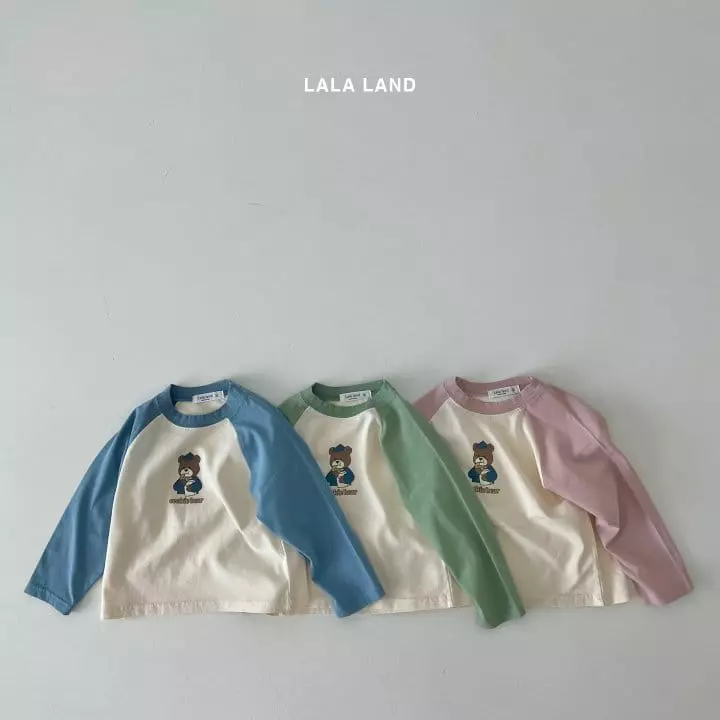 Lalaland - Korean Children Fashion - #kidsshorts - Cookie Bear Raglan Tee - 3