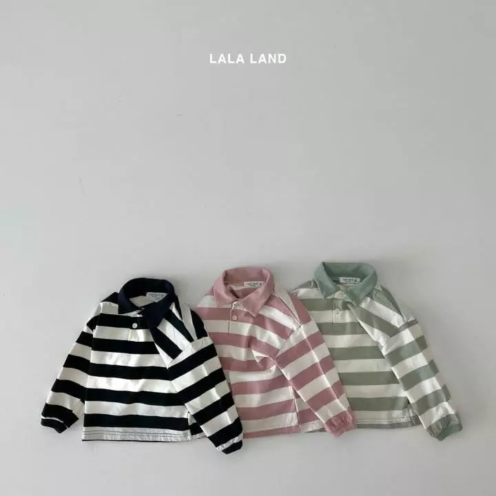 Lalaland - Korean Children Fashion - #kidsshorts - Rugby Collar Tee