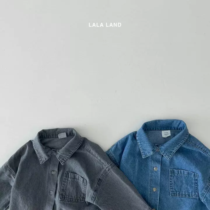 Lalaland - Korean Children Fashion - #kidsshorts - Lala Denim Shirt - 4