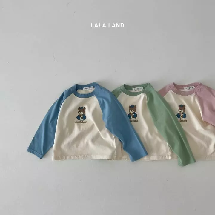Lalaland - Korean Children Fashion - #kidsshorts - Cookie Bear Raglan Tee - 4