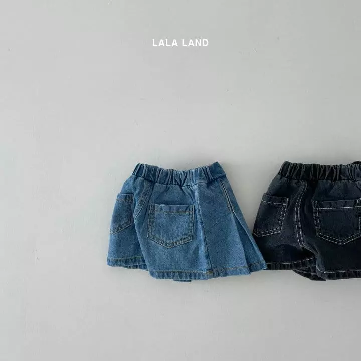 Lalaland - Korean Children Fashion - #littlefashionista - Denim Skirt Pants - 4
