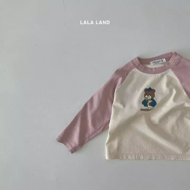 Lalaland - Korean Children Fashion - #prettylittlegirls - Cookie Bear Raglan Tee - 10