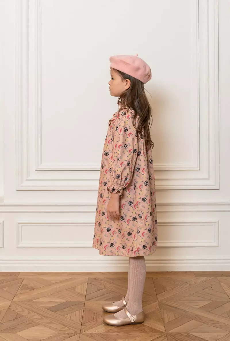 Le Bev - Korean Children Fashion - #Kfashion4kids - Flower Corduroy One-piece - 5