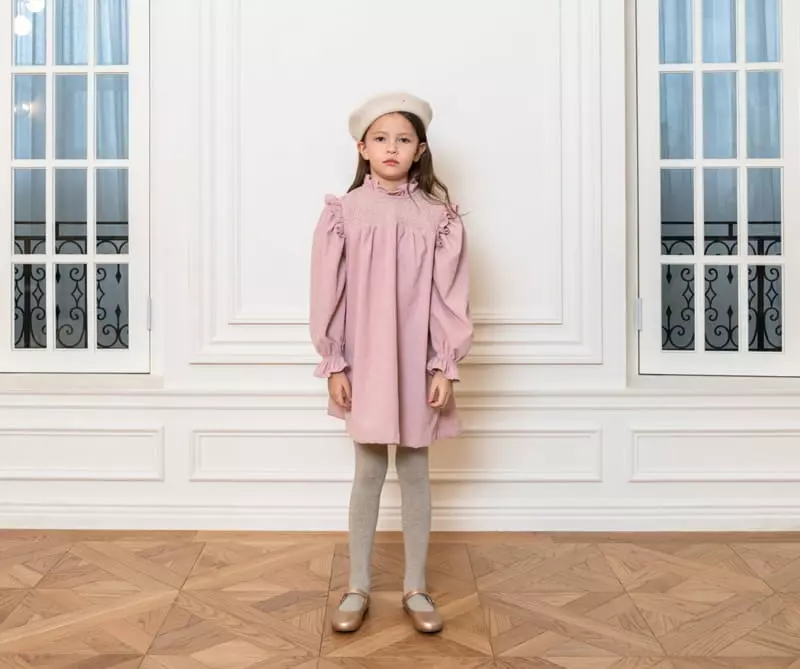 Le Bev - Korean Children Fashion - #kidzfashiontrend - Gold Smocked One-piece - 4