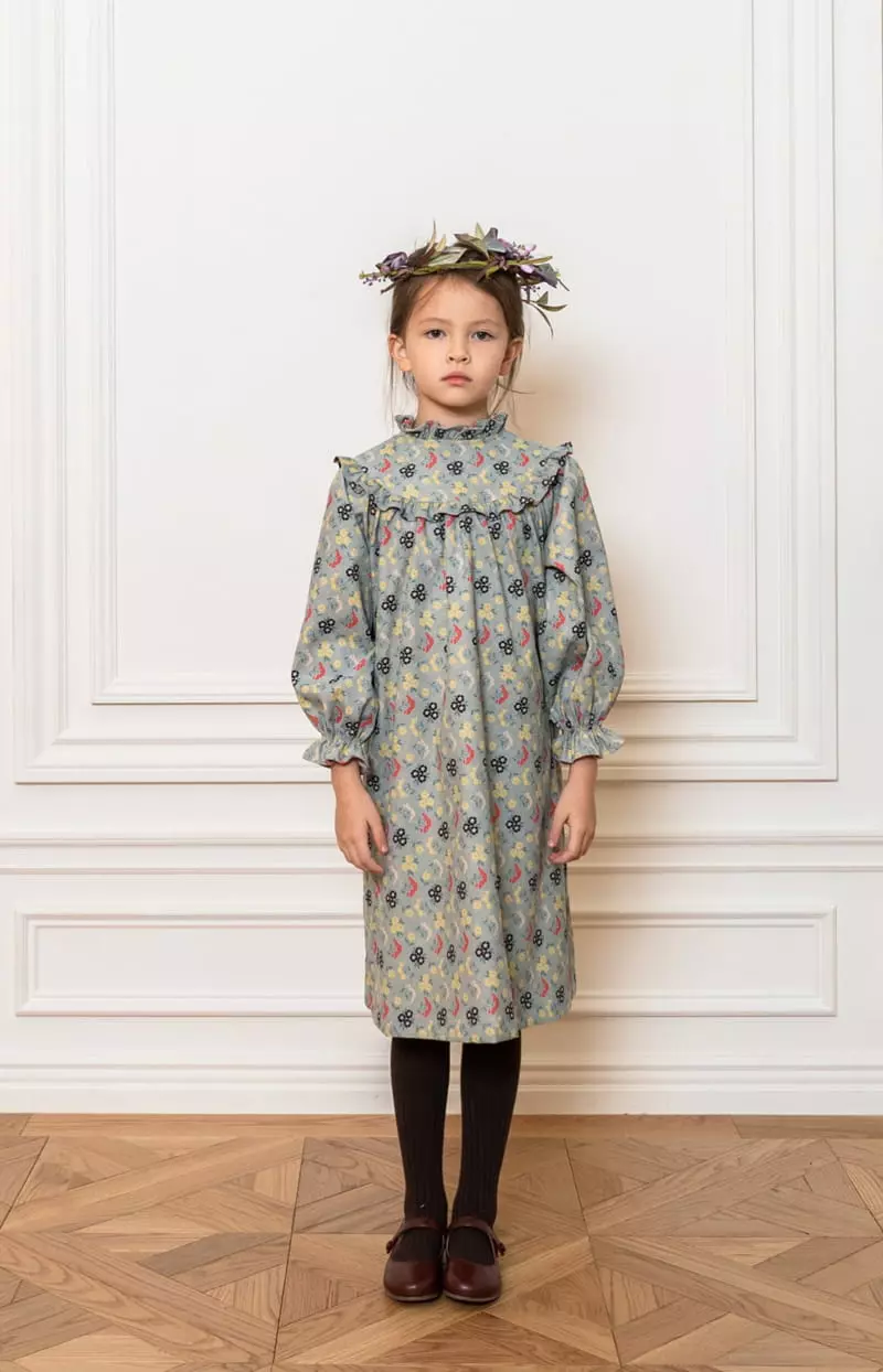 Le Bev - Korean Children Fashion - #childofig - Flower Corduroy One-piece - 10
