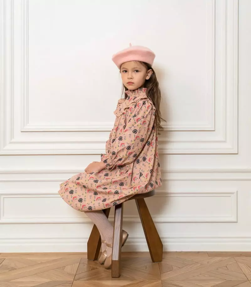 Le Bev - Korean Children Fashion - #kidsshorts - Flower Corduroy One-piece - 2