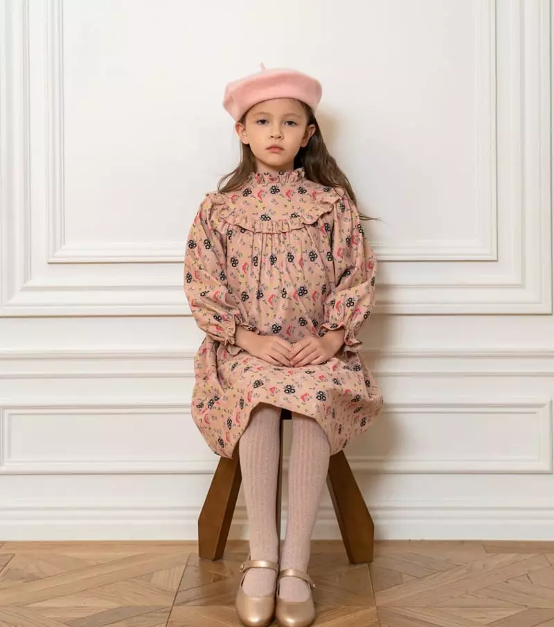 Le Bev - Korean Children Fashion - #kidsstore - Flower Corduroy One-piece - 3