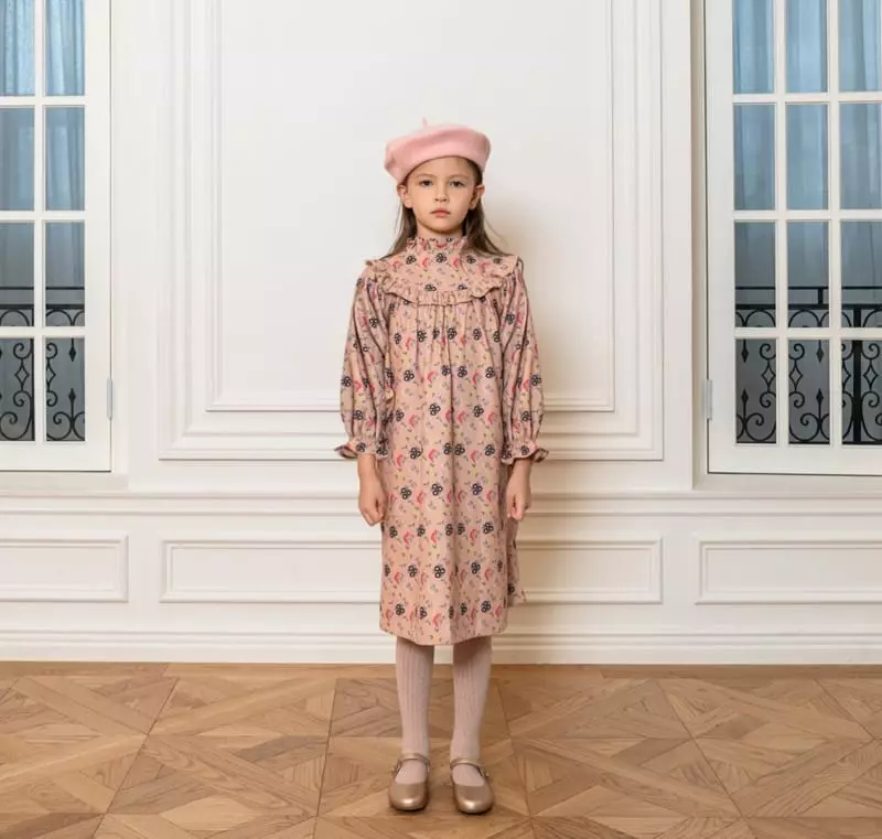 Le Bev - Korean Children Fashion - #kidsstore - Flower Corduroy One-piece - 4