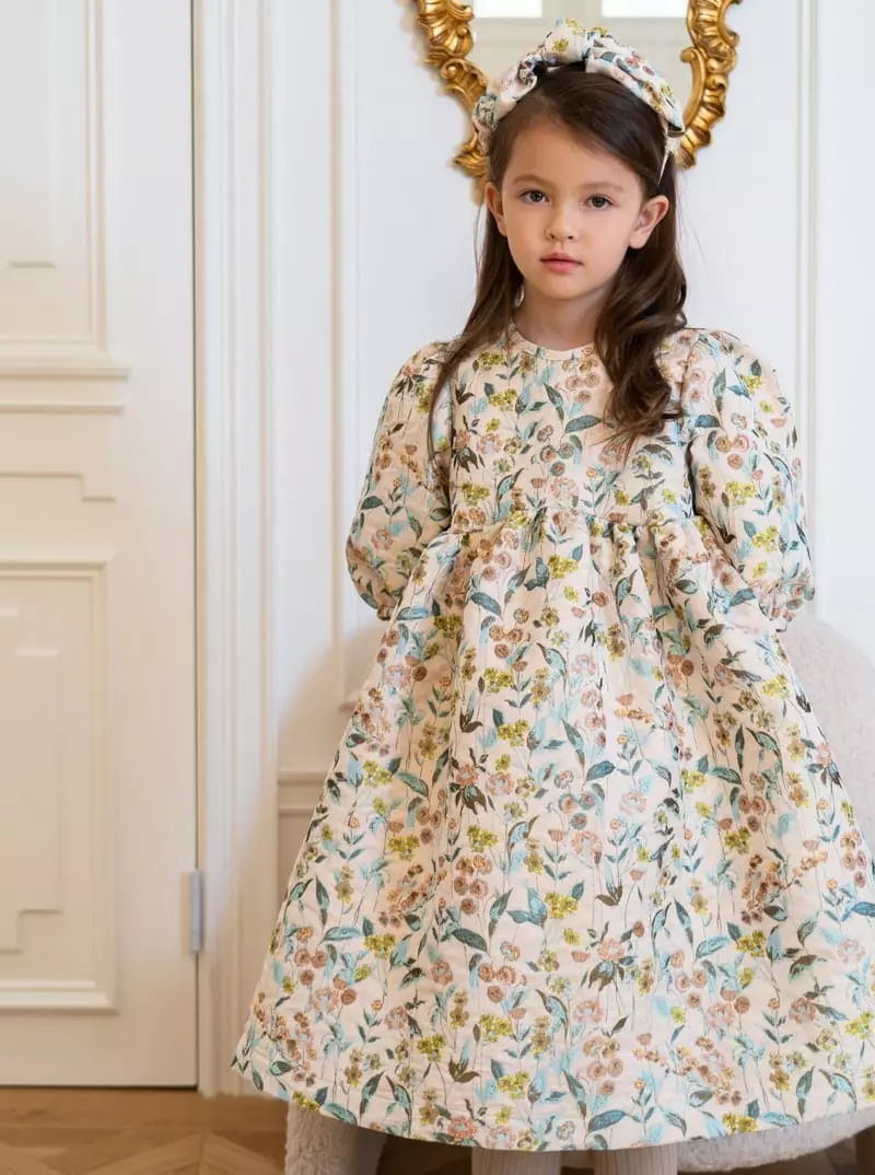 Le Bev - Korean Children Fashion - #littlefashionista - Scalet Jacquard One-piece - 2