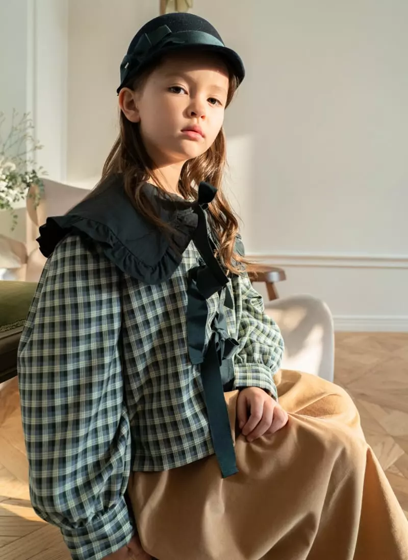 Le Bev - Korean Children Fashion - #prettylittlegirls - Check Ribbon Jacket - 11