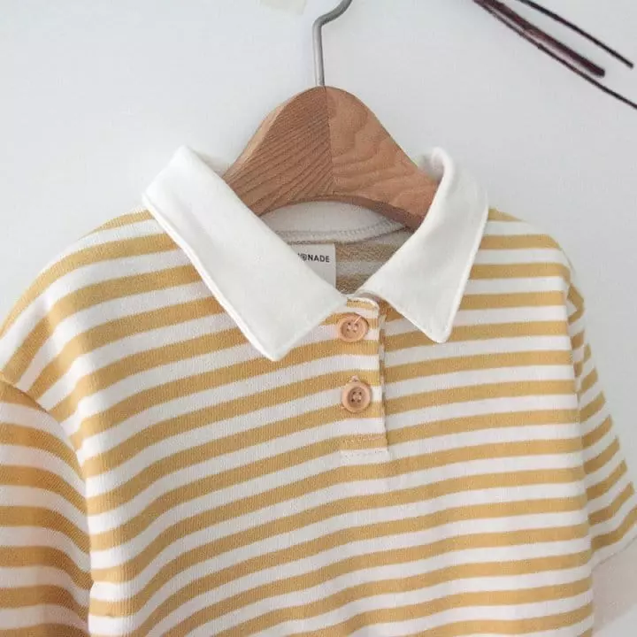 Lemonade - Korean Baby Fashion - #babyboutique - Stripes Collar Tee - 3