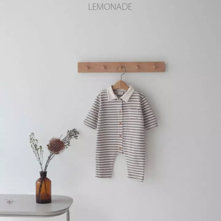 Lemonade - Korean Baby Fashion - #babyclothing - Stripes Collar Bodysuit