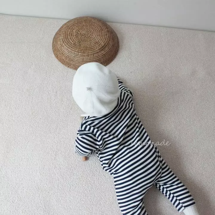 Lemonade - Korean Baby Fashion - #babyfashion - Stripes Collar Bodysuit - 2