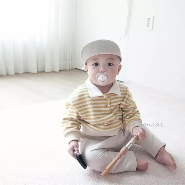Lemonade - Korean Baby Fashion - #babylifestyle - Stripes Collar Tee - 10