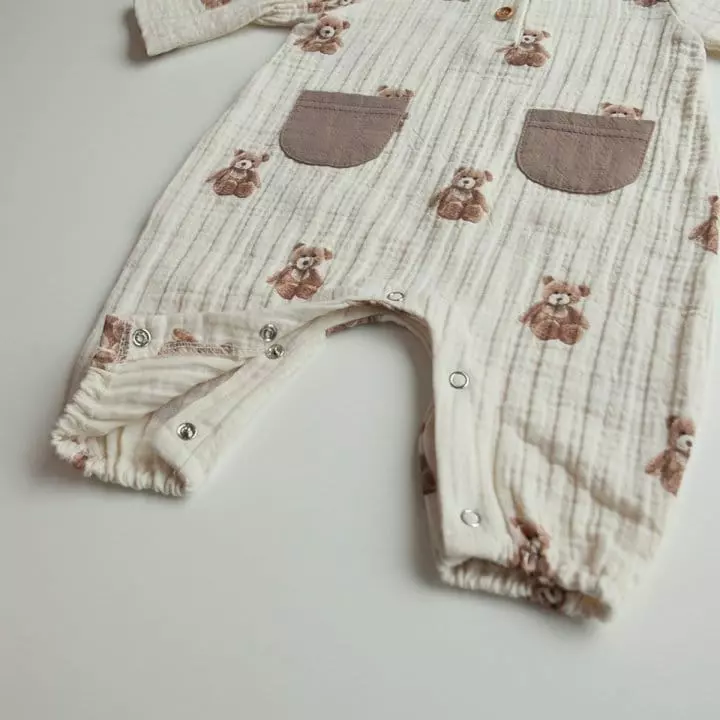 Lemonade - Korean Baby Fashion - #babyoninstagram - Stick Bear Bodysuit - 2
