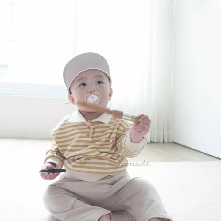 Lemonade - Korean Baby Fashion - #babyoninstagram - Stripes Collar Tee - 11