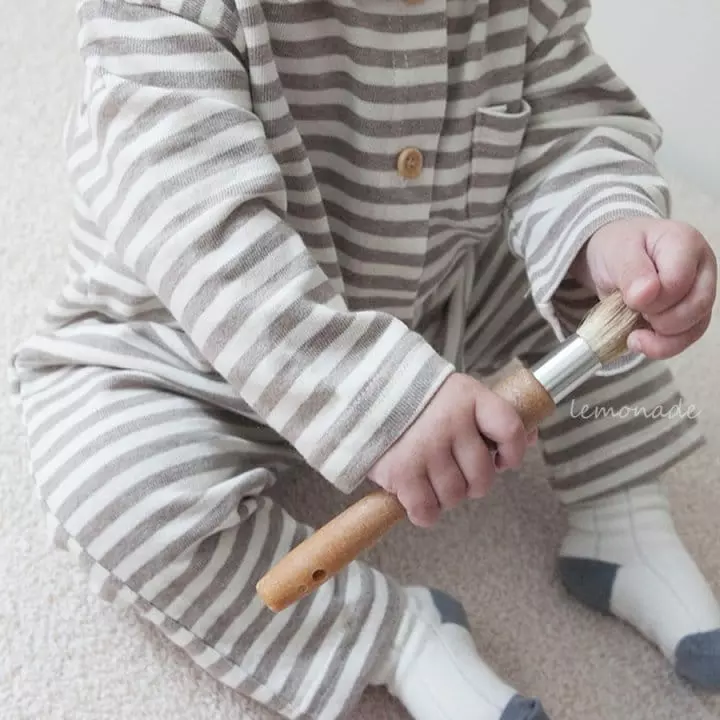 Lemonade - Korean Baby Fashion - #babyootd - Stripes Collar Bodysuit - 7