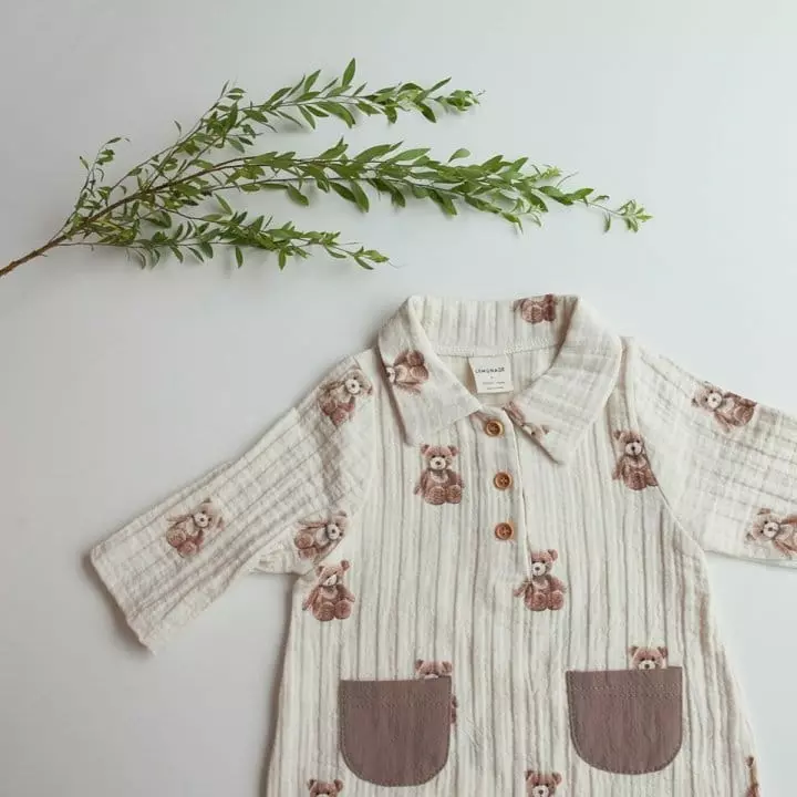Lemonade - Korean Baby Fashion - #babyootd - Stick Bear Bodysuit - 4