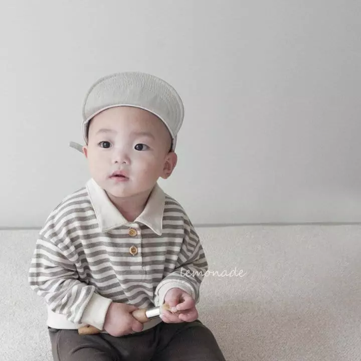 Lemonade - Korean Baby Fashion - #onlinebabyboutique - Stripes Collar Tee