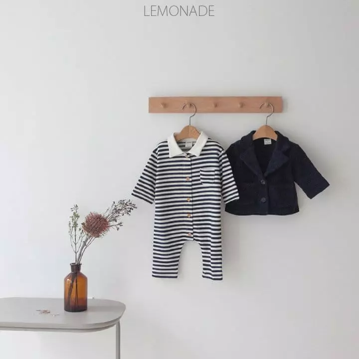 Lemonade - Korean Baby Fashion - #onlinebabyboutique - Stripes Collar Bodysuit - 11