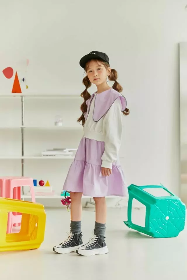 Lilas - Korean Children Fashion - #fashionkids - Mino Big Collar One-piece - 3