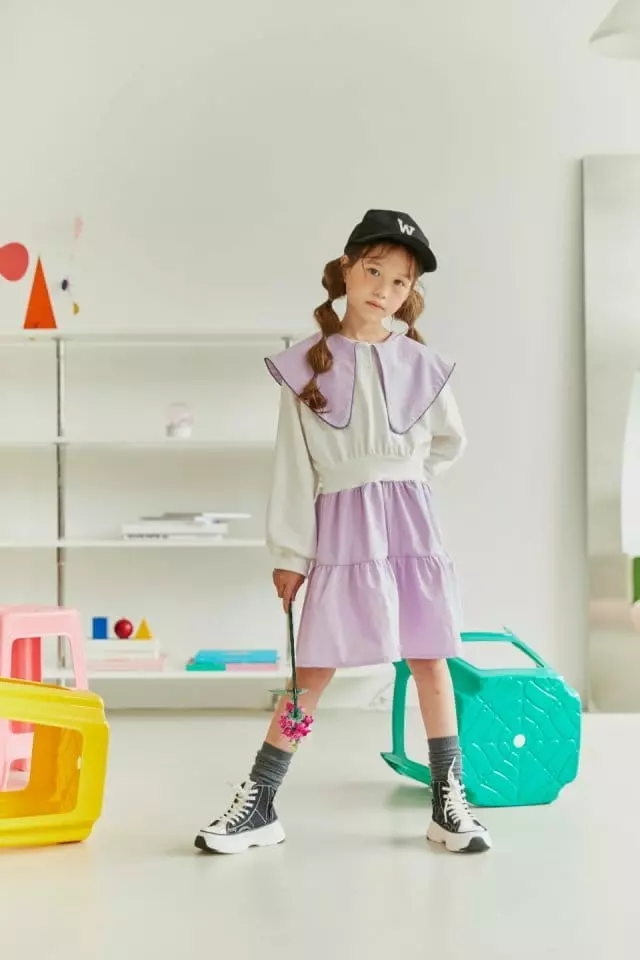 Lilas - Korean Children Fashion - #fashionkids - Mino Big Collar One-piece - 4