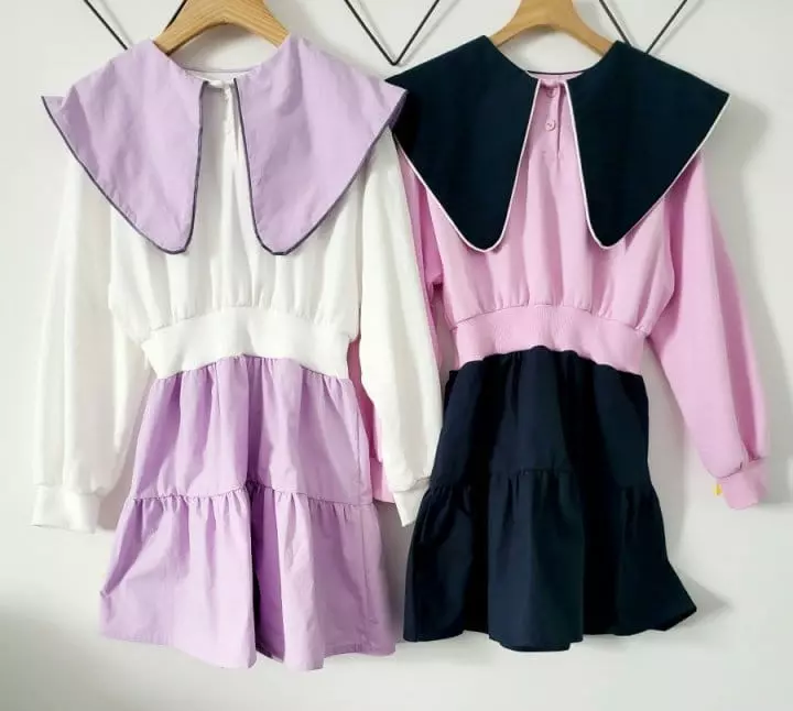 Lilas - Korean Children Fashion - #kidzfashiontrend - Mino Big Collar One-piece - 6