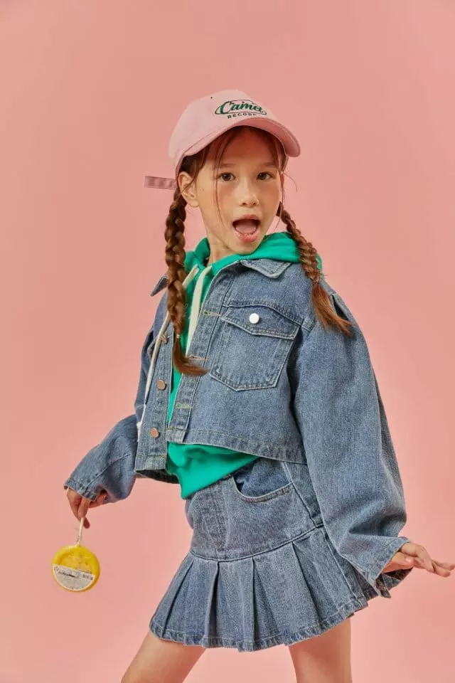 Lilas - Korean Children Fashion - #littlefashionista - Denim Wrinkle Skirt