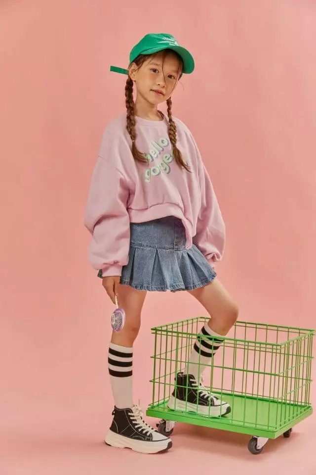 Lilas - Korean Children Fashion - #minifashionista - Denim Wrinkle Skirt - 3
