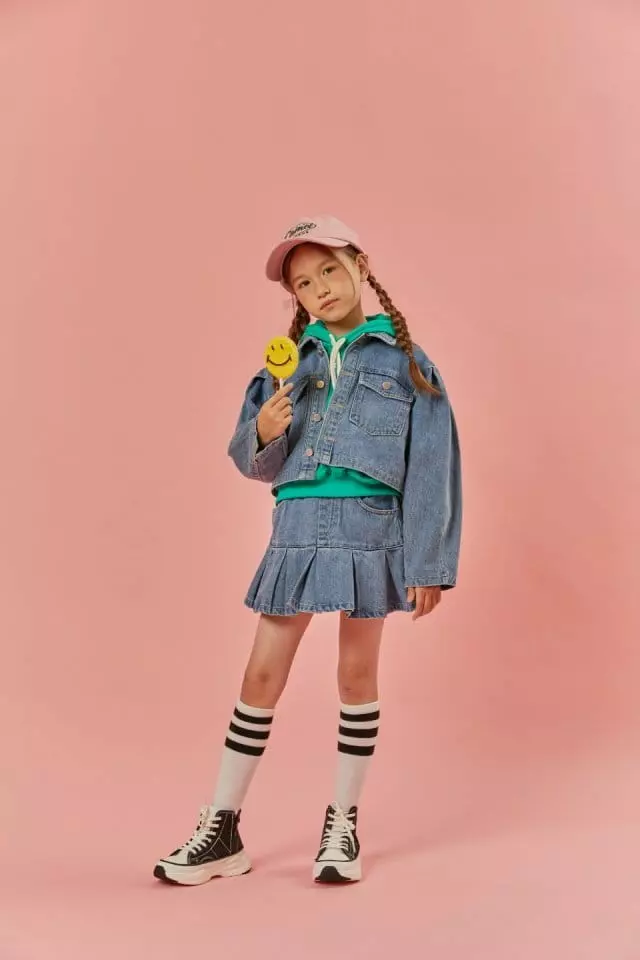 Lilas - Korean Children Fashion - #toddlerclothing - Denim Wrinkle Skirt - 6