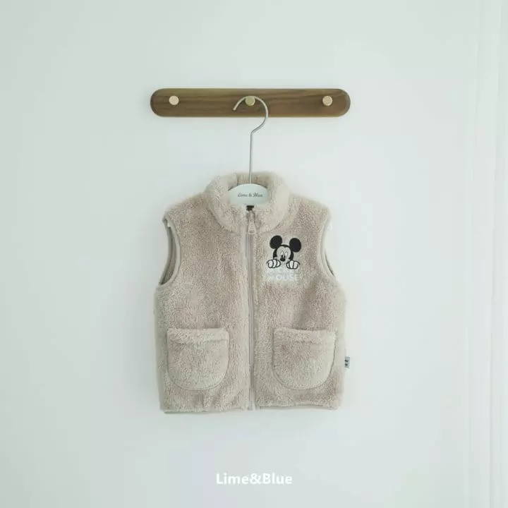 Lime & Blue - Korean Children Fashion - #childofig - Mickey Fleece Vest - 12