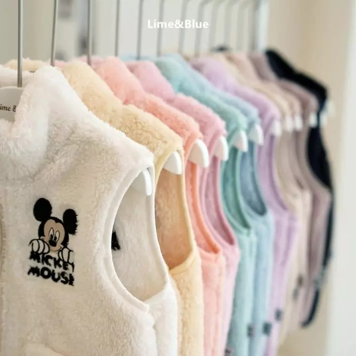 Lime & Blue - Korean Children Fashion - #designkidswear - Mickey Fleece Vest