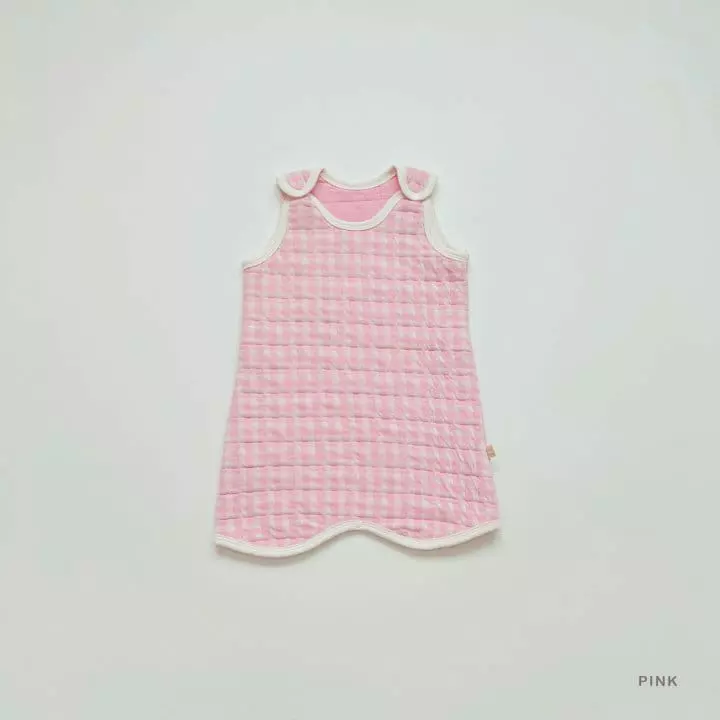 Lime & Blue - Korean Children Fashion - #designkidswear - Check Quilting Long Sleep Vest - 4
