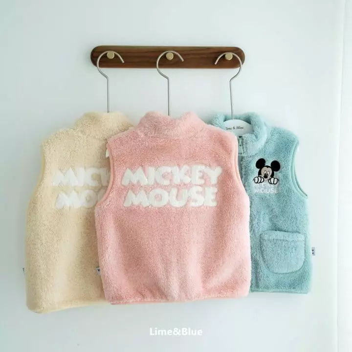Lime & Blue - Korean Children Fashion - #discoveringself - Mickey Fleece Vest - 2